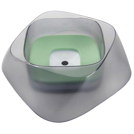 PETPURIFIERS Hydritate Anti-Puddle Cat & Dog Drinking Water Bowl, Green - One Size PE2640402